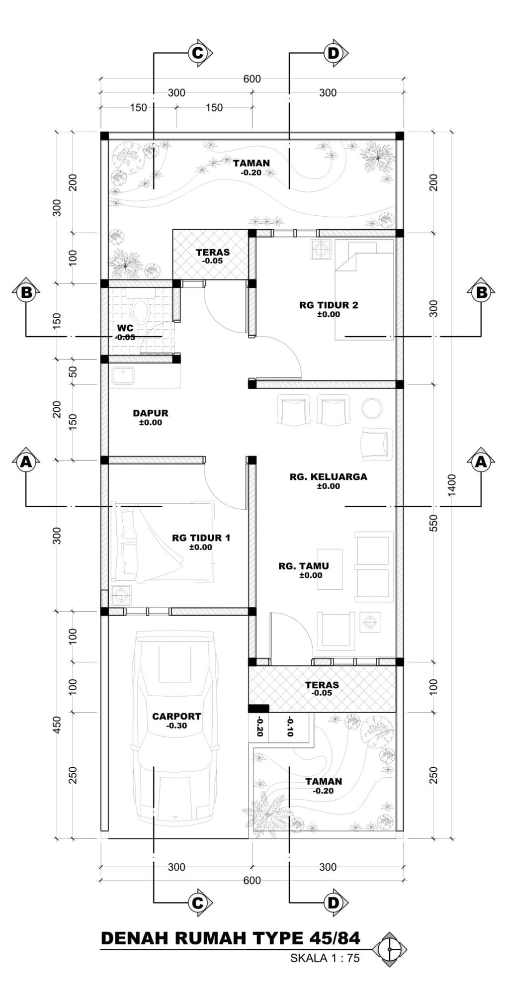 foto denah rumah tipe 48/84 perumahan BUMI BATARA REGENCY TAHAP 5