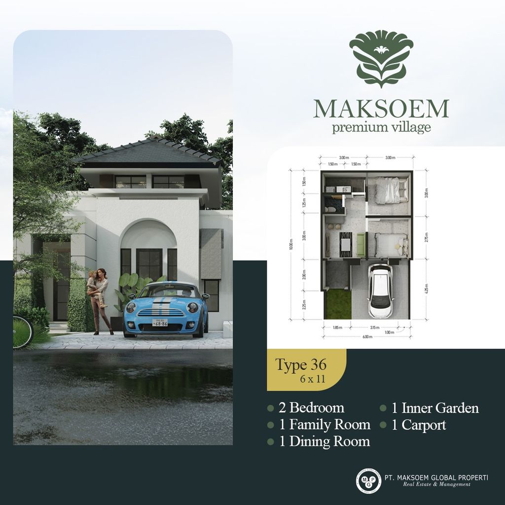 foto tampak rumah tipe 36 perumahan Gayatri Maksoem Village