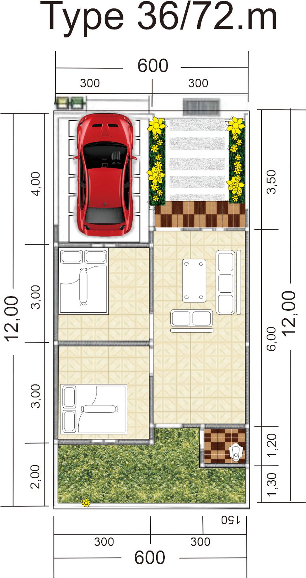 foto denah rumah tipe 36 perumahan SYAHNIA RESIDENCE