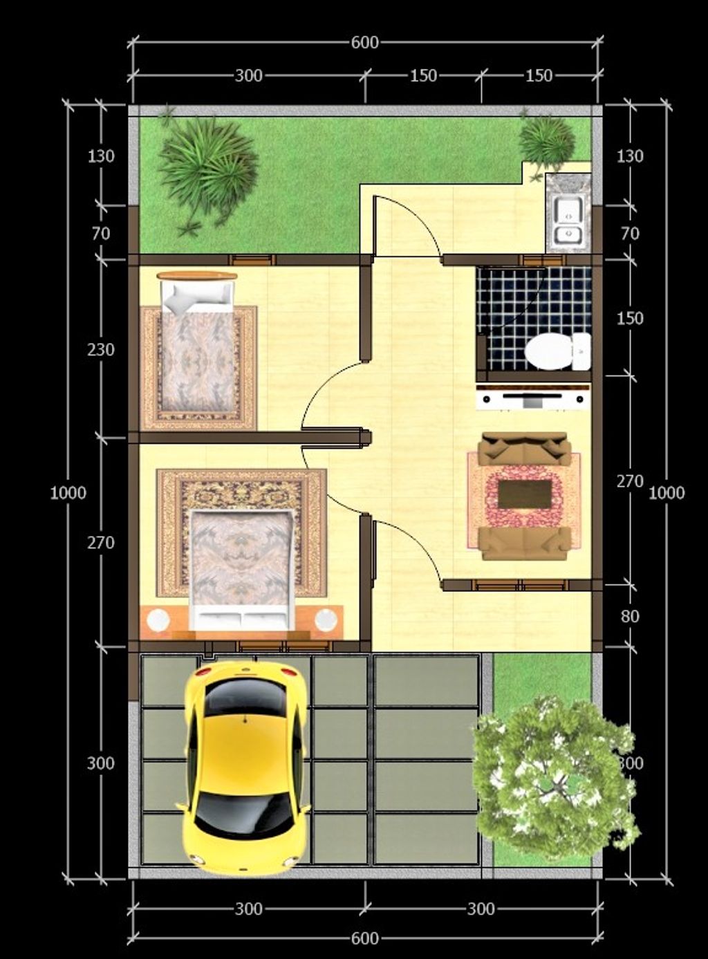 foto denah rumah tipe Azura D2 - 22 perumahan KIARA GARDEN 2 (TAHAP 4)