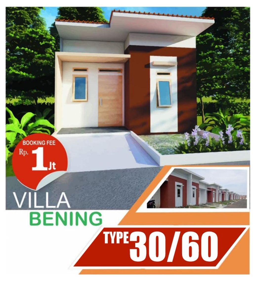 foto tampak rumah tipe 30/60 perumahan VILLA BENING