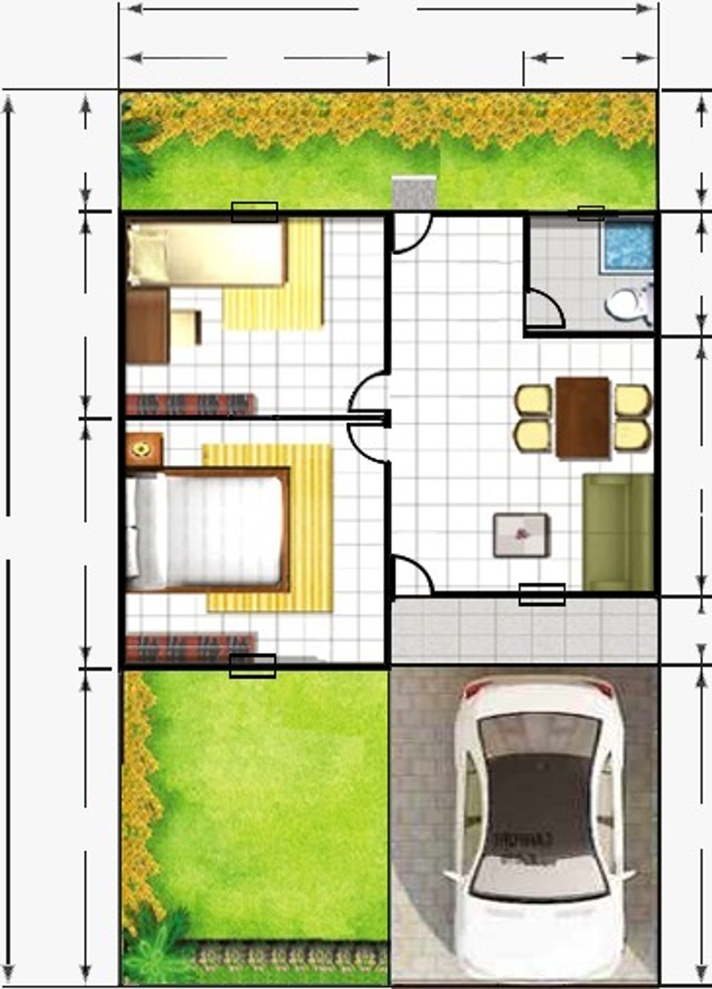 foto denah rumah tipe 30/60 perumahan VILLA BENING