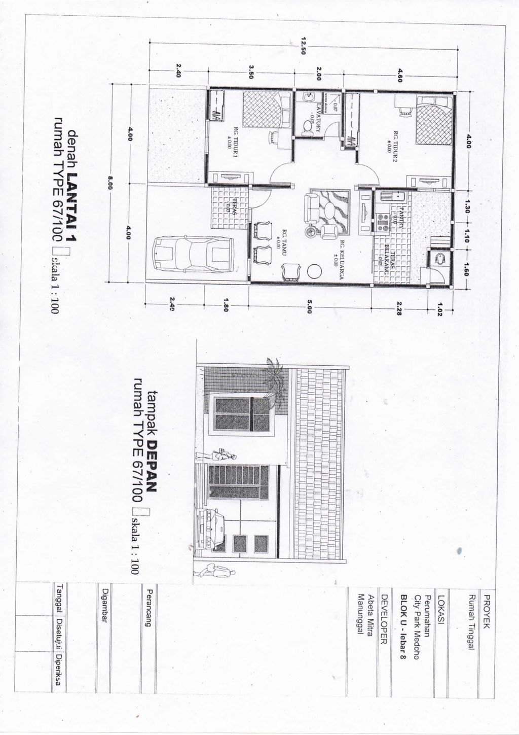 foto denah rumah tipe Italy perumahan CITY PARK MEDOHO TAHAP 4