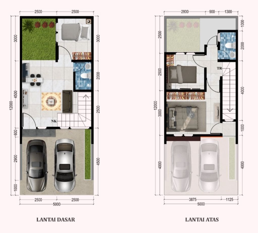 foto denah rumah tipe 65/60 perumahan Magnolia Park 9a