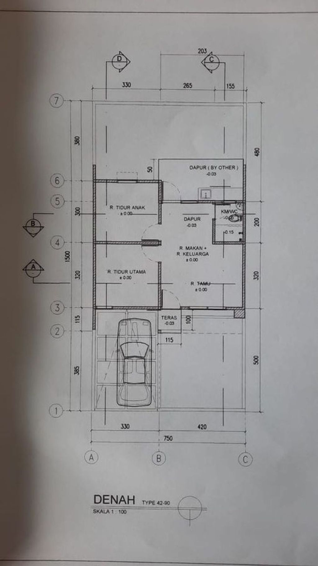 foto denah rumah tipe 42/155 (B) perumahan GREEN HARMONI RESIDENCE