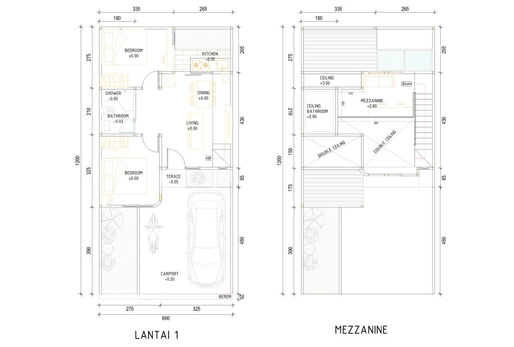 foto denah rumah tipe Calgary Mezzanine perumahan Perumahan Citaville Pedurungan