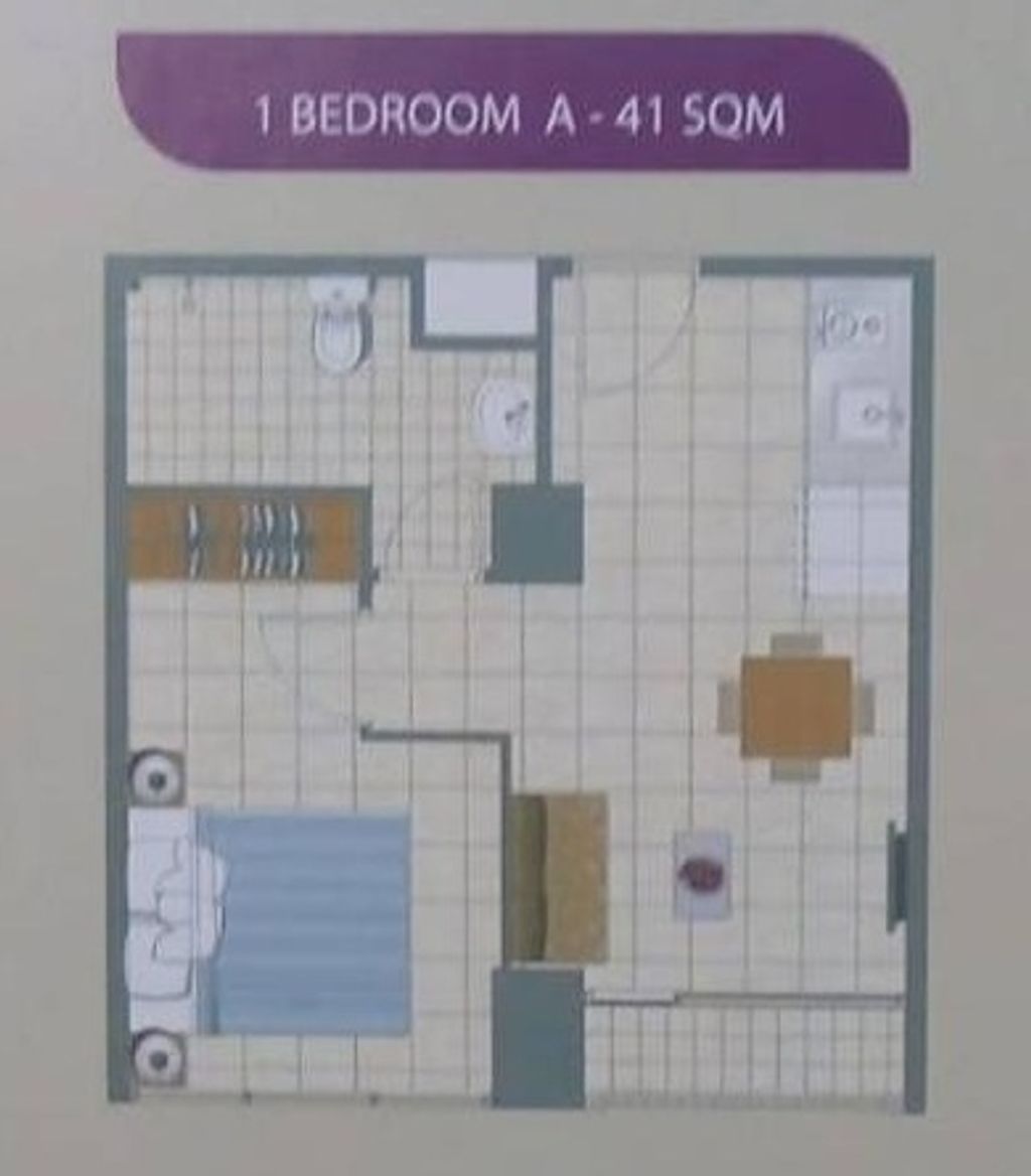 foto denah rumah tipe 1BR-A perumahan Apartemen Callia&Tifolia Pulomas Park Center