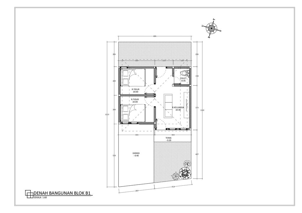 foto denah rumah tipe 30/70 SF perumahan KRISNA GRAHA PENARUNGAN 3 TAHAP 2