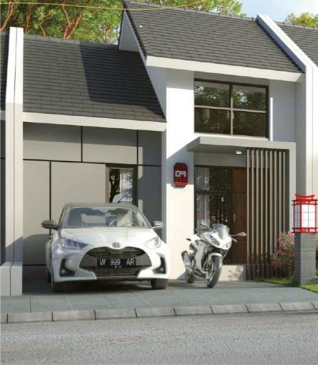 foto tampak rumah tipe SAKURA 36X66 perumahan MUARA GARDEN JAVANA