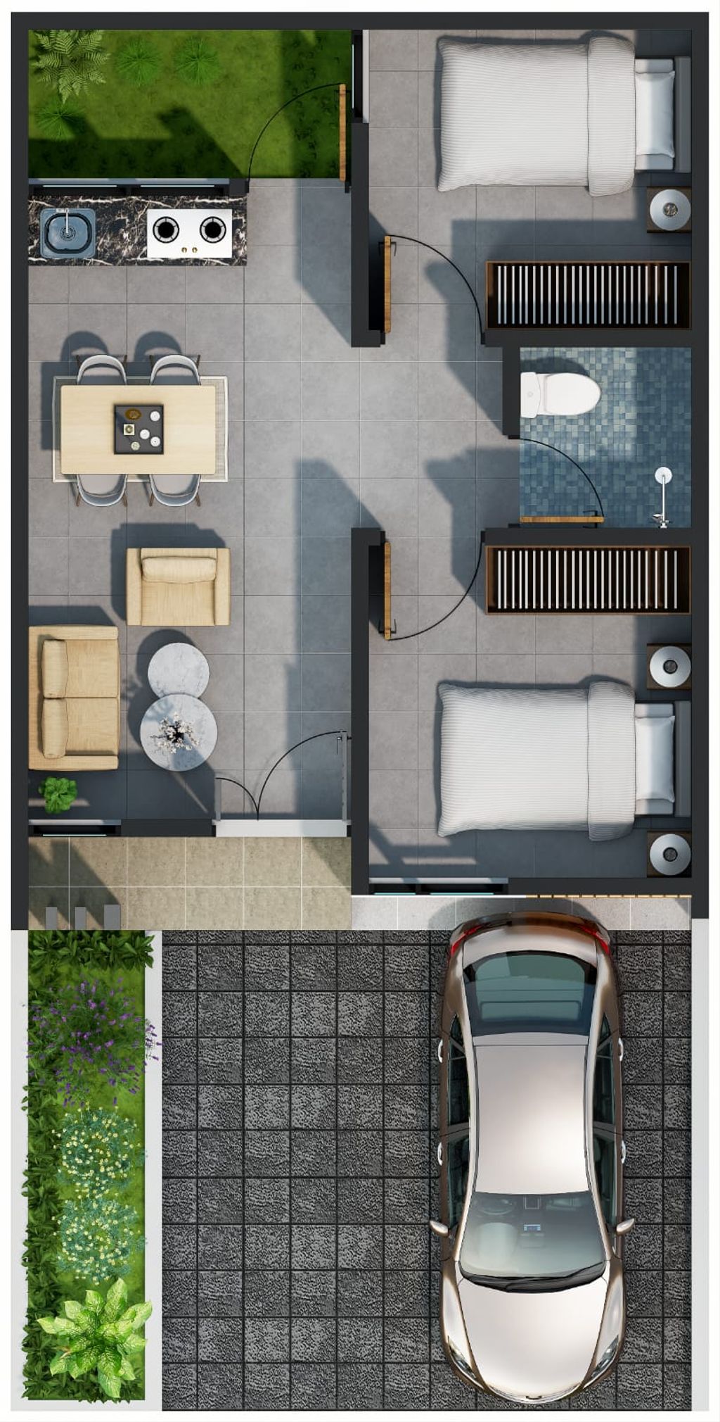 foto denah rumah tipe Bougenvile perumahan GREEN SYFA RESIDENCE
