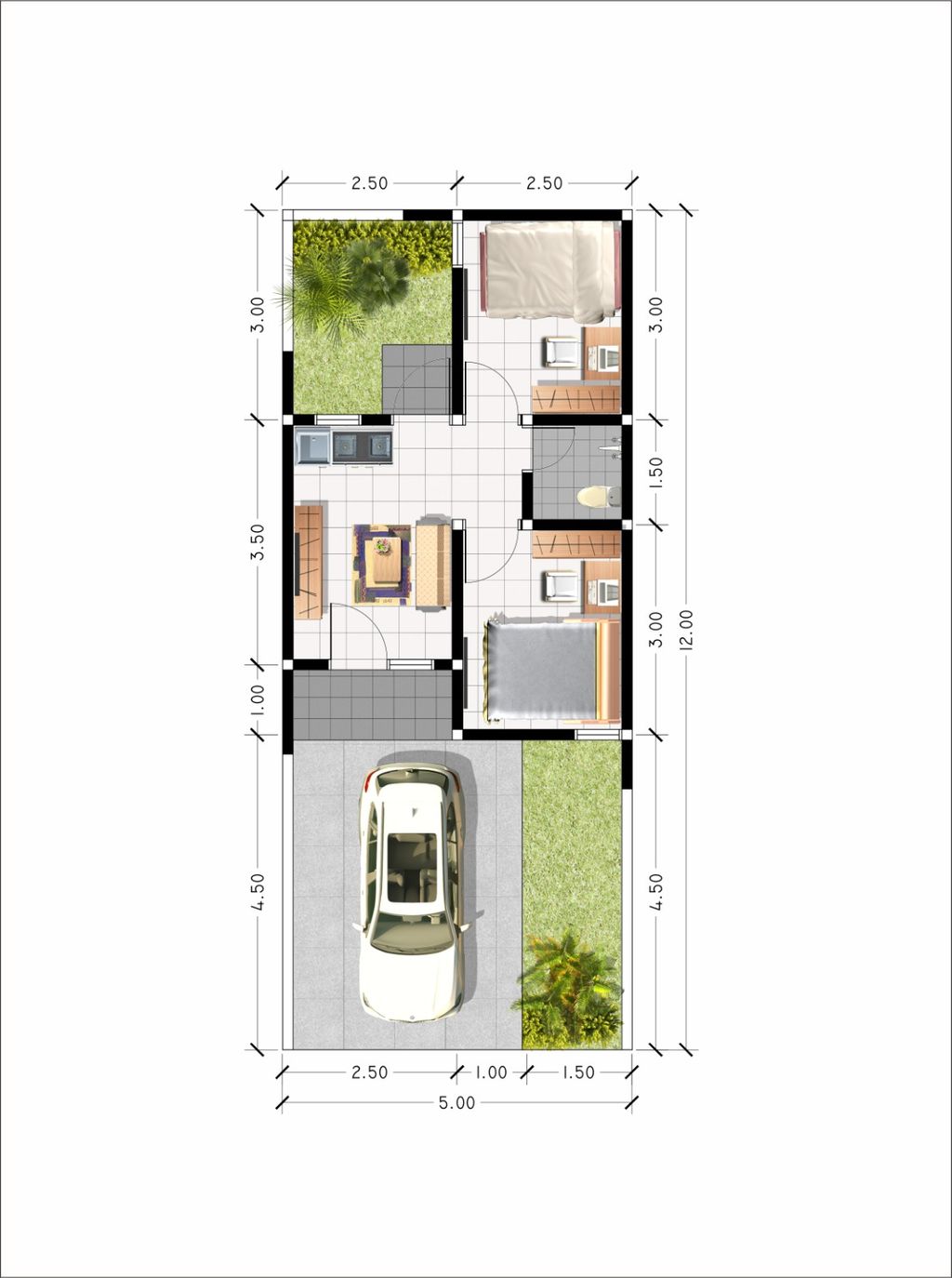 foto denah rumah tipe KIMURA PLUS 30X62 perumahan MUARA GARDEN JAVANA