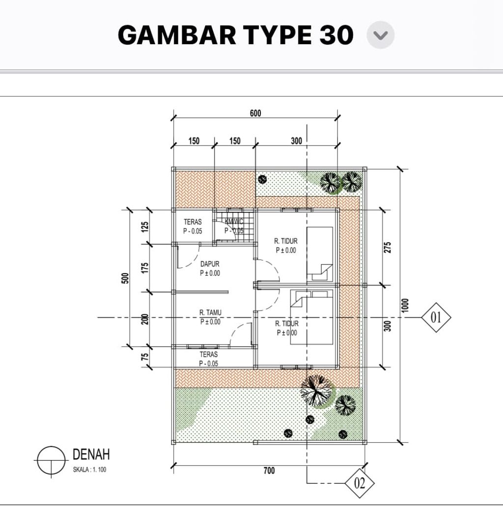 foto denah rumah tipe 30 (subsidi) perumahan BUKIT INDAH ASRI