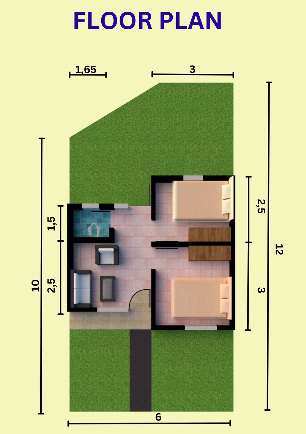 foto denah rumah tipe Rumah Subsidi 30/69 perumahan GRAND CILAMAYA RESIDENCE