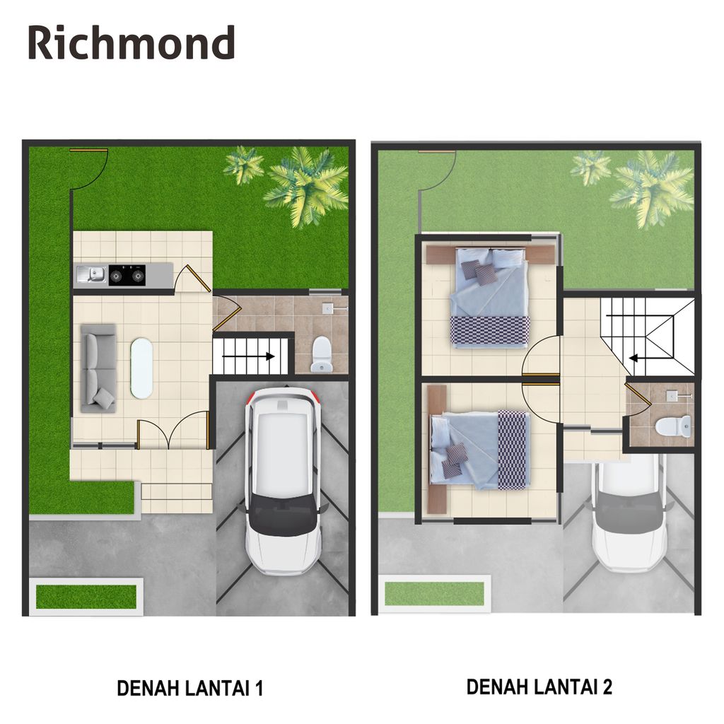 foto denah rumah tipe Richmond perumahan GRAND ARUMBA Tahap 3 E