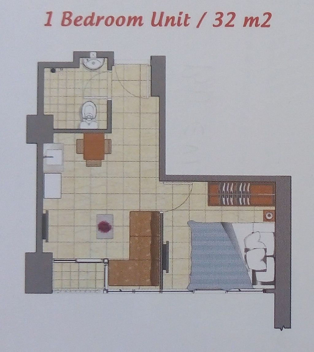 foto denah rumah tipe 1BR perumahan Apartemen Callia&Tifolia Pulomas Park Center