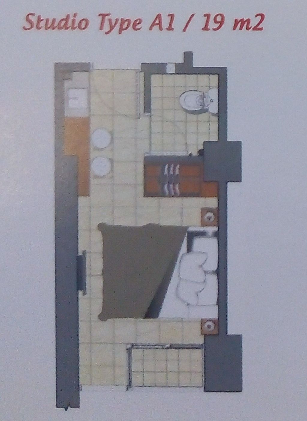 foto denah rumah tipe A1 perumahan Apartemen Callia&Tifolia Pulomas Park Center