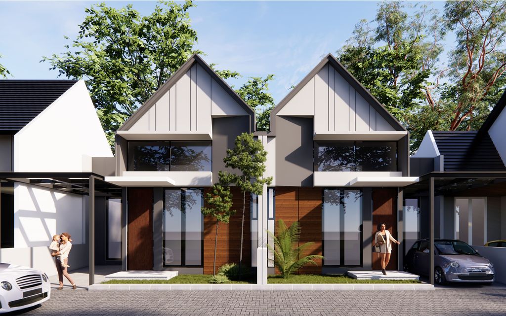 foto tampak rumah tipe SCANDINAVIAN perumahan Permata Residence Hutama