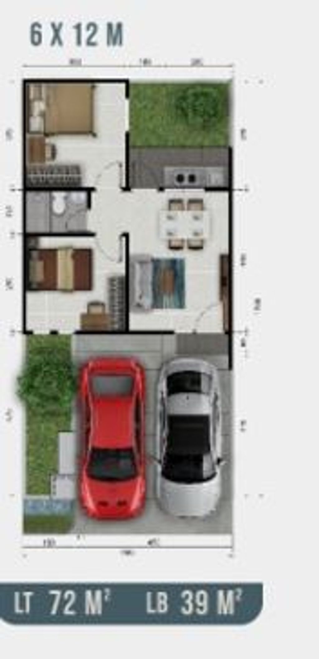 foto denah rumah tipe 39/72 perumahan CITRA SWARNA TEMBONG CITY JUNI 2024