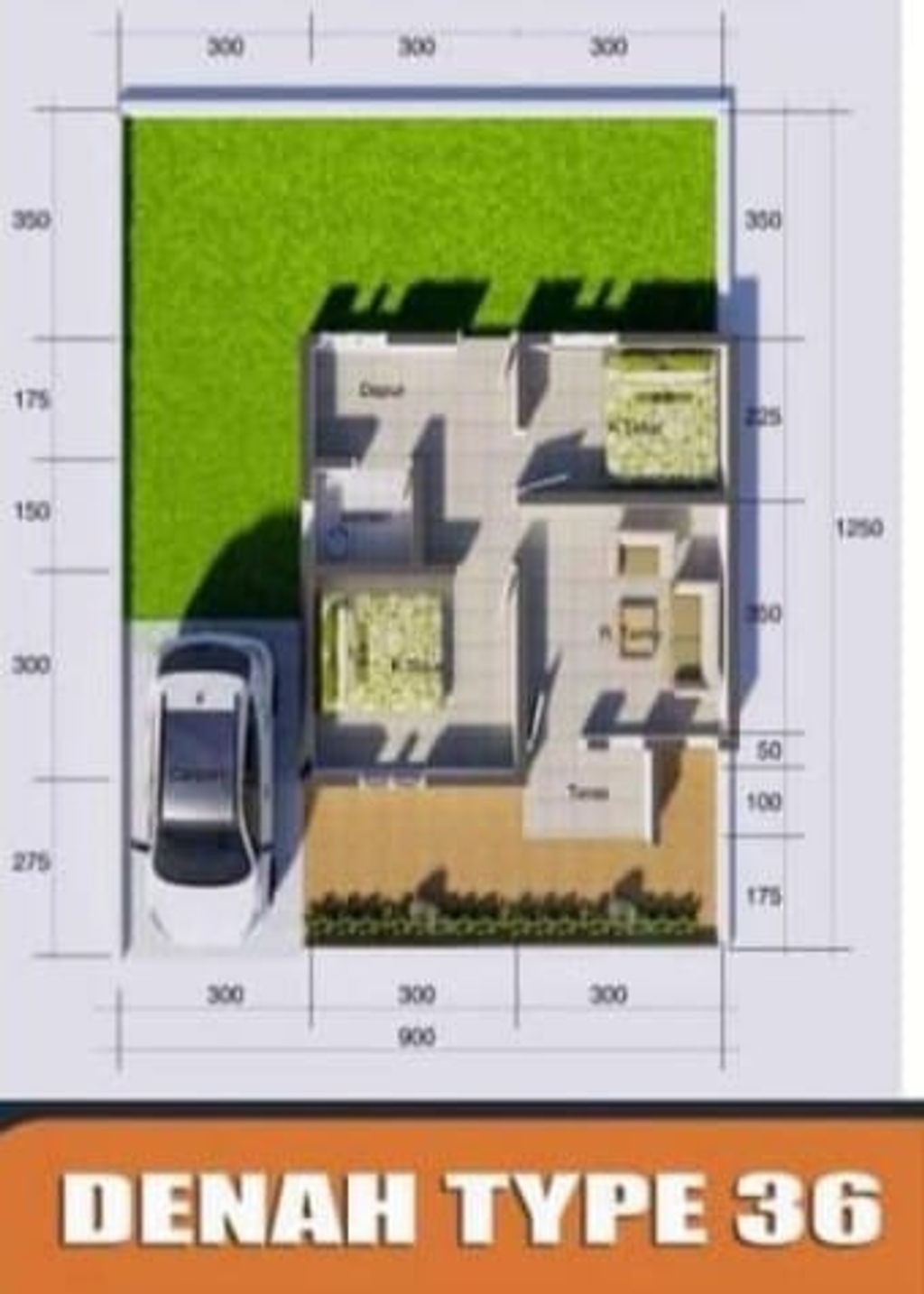 foto denah rumah tipe 36/112,5 perumahan GAYO ASRI RESIDENCE