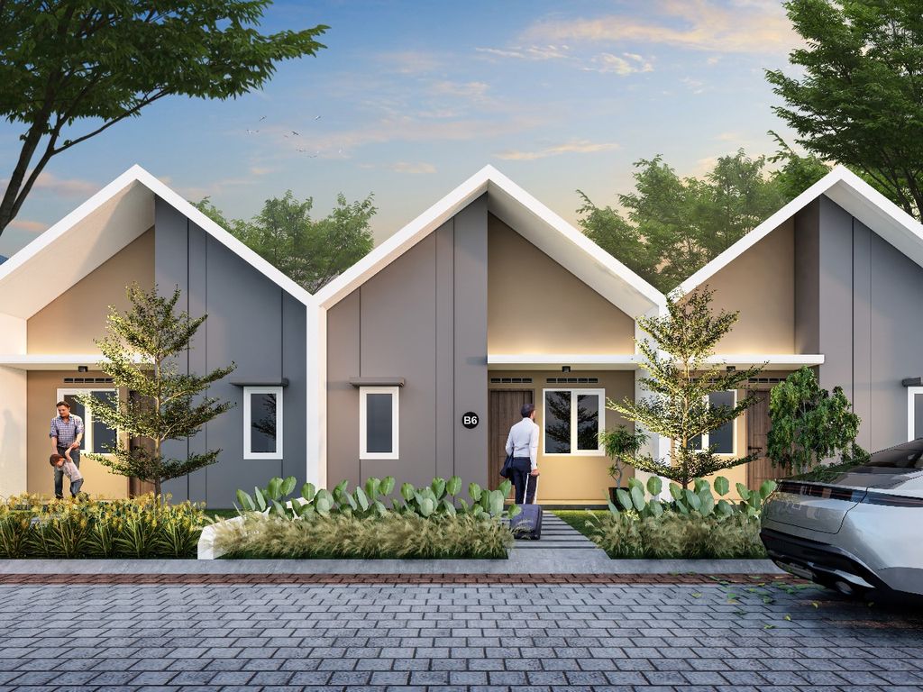 foto tampak rumah tipe 36 perumahan THE SCANDI 1