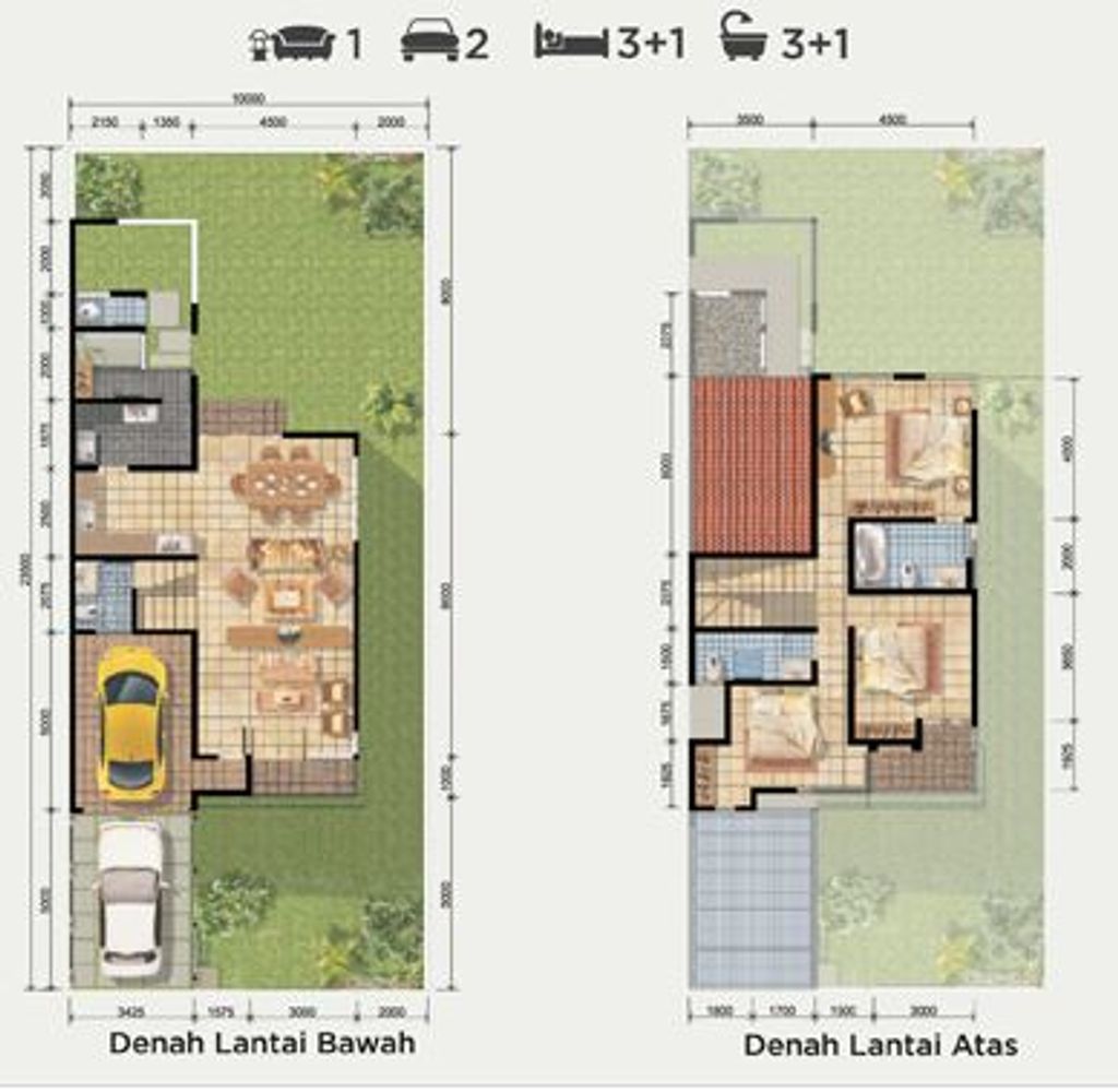 foto denah rumah tipe Istana Bunga 170 perumahan Rancamaya Golf Estate