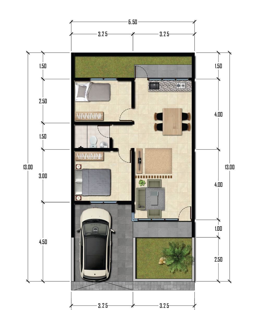 foto denah rumah tipe GN2.55/84 perumahan GREEN NATURA