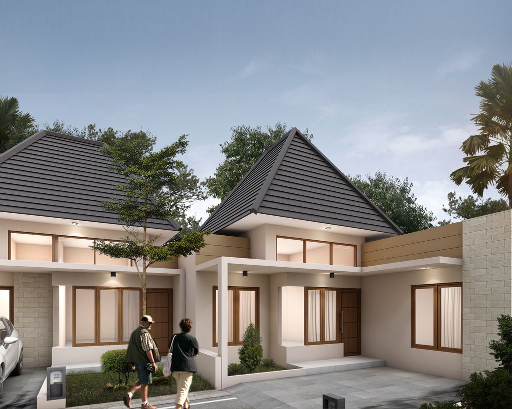 foto tampak rumah tipe GN2.86/110 perumahan GREEN NATURA