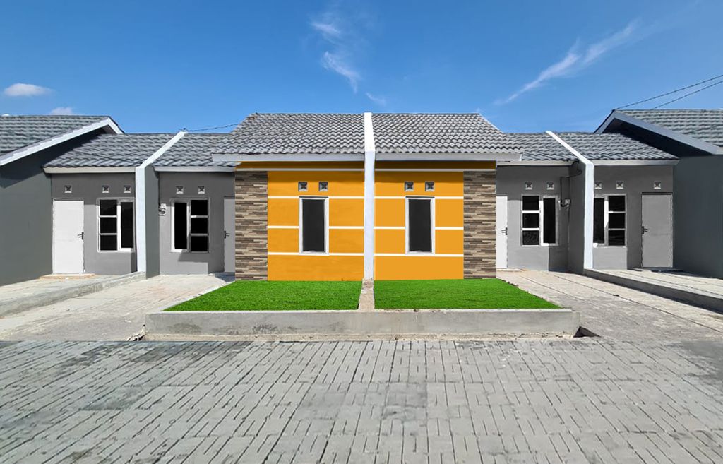 foto tampak rumah tipe 30/66 perumahan HOME MANDAN