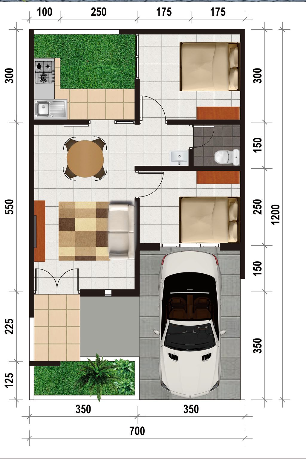 foto denah rumah tipe 52 perumahan PERUMAHAN ATRANI RESIDENCES