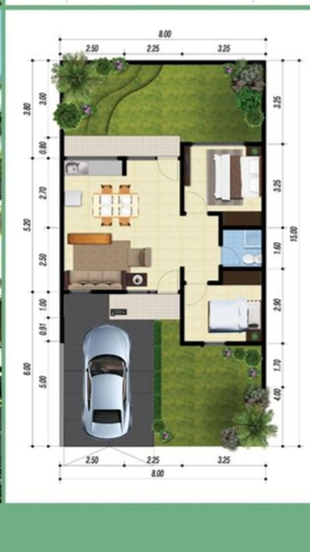 foto denah rumah tipe Plumeria perumahan Taman Indah Regency