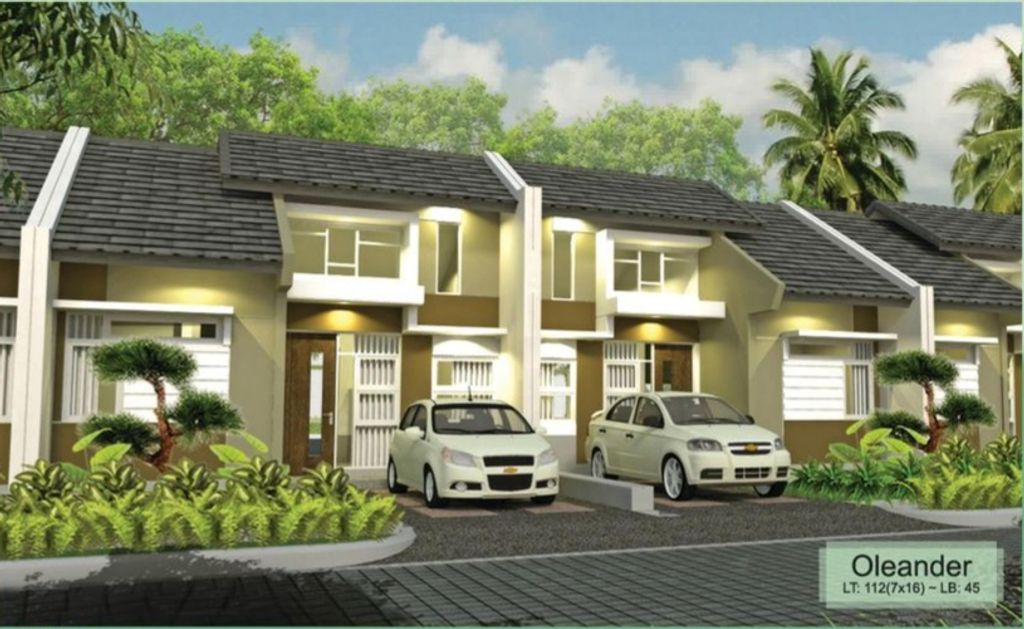 foto tampak rumah tipe Oleander perumahan Taman Indah Regency