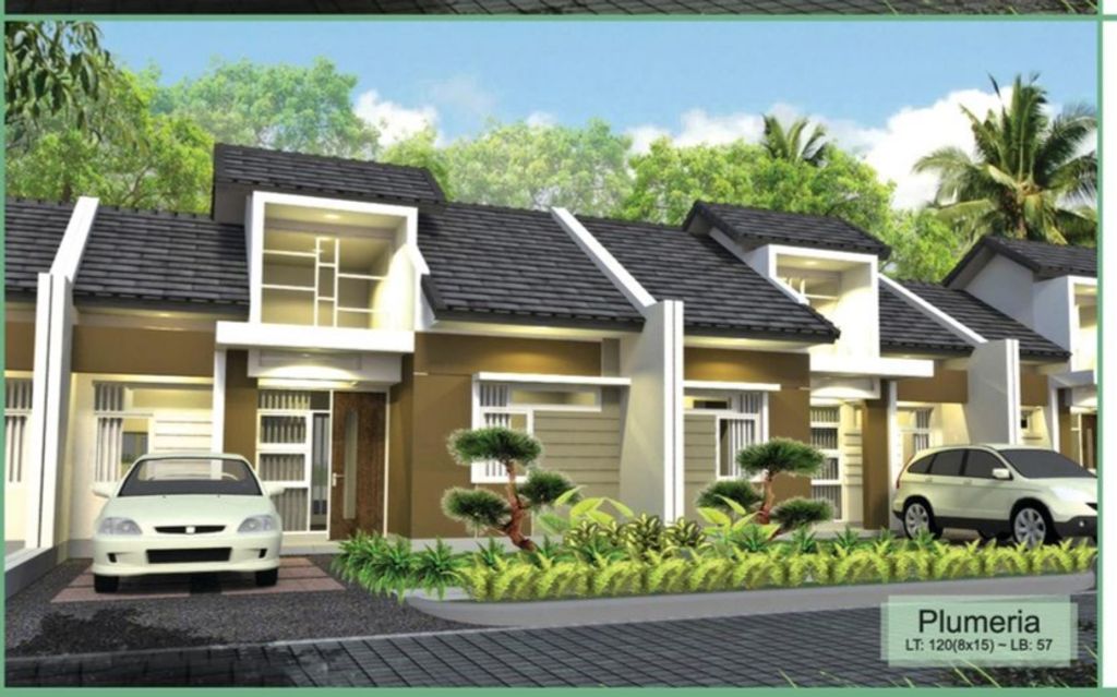 foto tampak rumah tipe Plumeria perumahan Taman Indah Regency