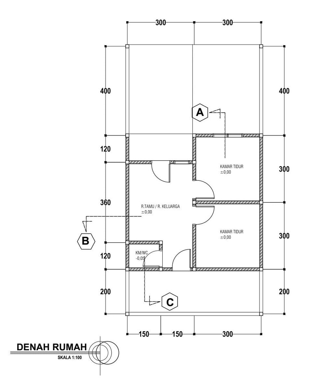 foto denah rumah tipe 36/72 perumahan PERUMAHAN DE LUNA MOUNTAIN VIEW
