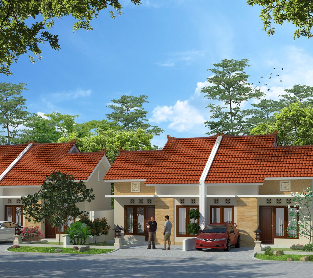 foto tampak rumah tipe ENAU (LT 114) perumahan Taman Kayangan Tahap IV