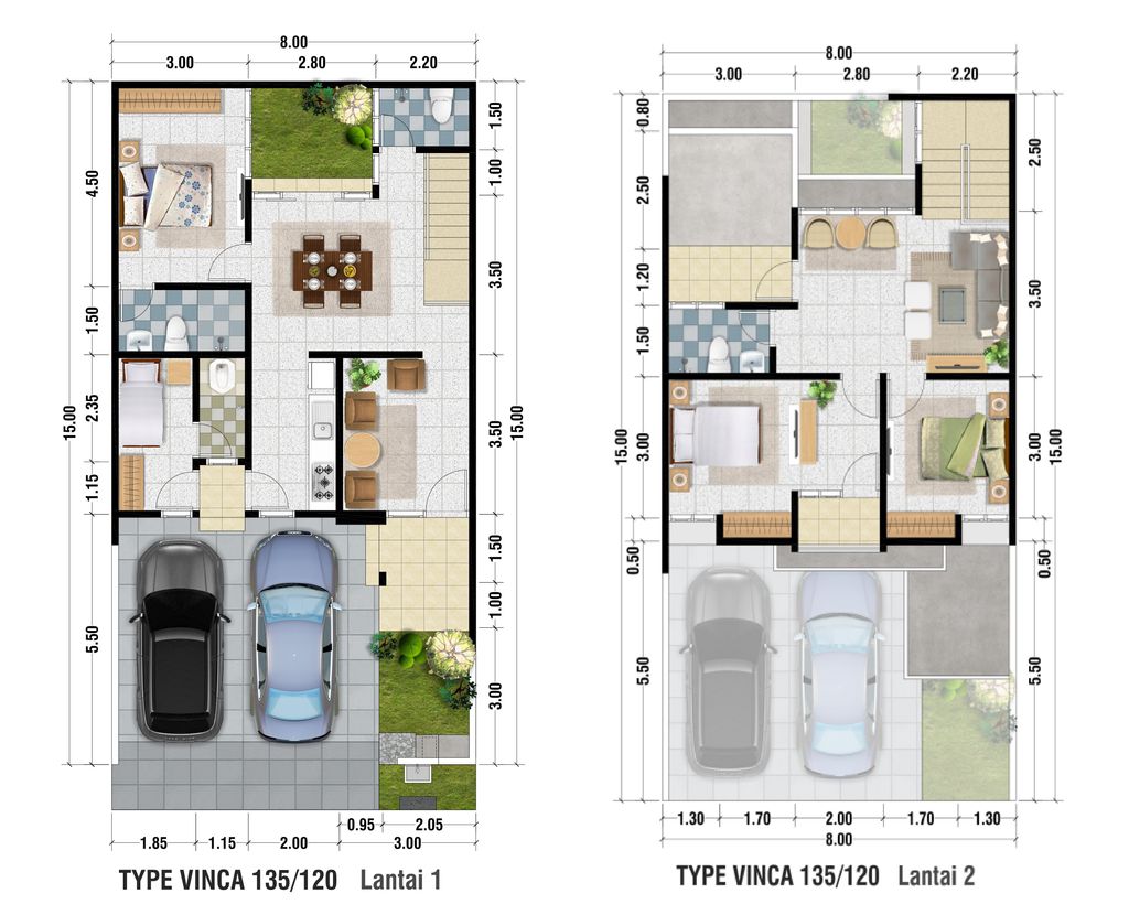 foto denah rumah tipe 135/120 perumahan ECO MEDAYU