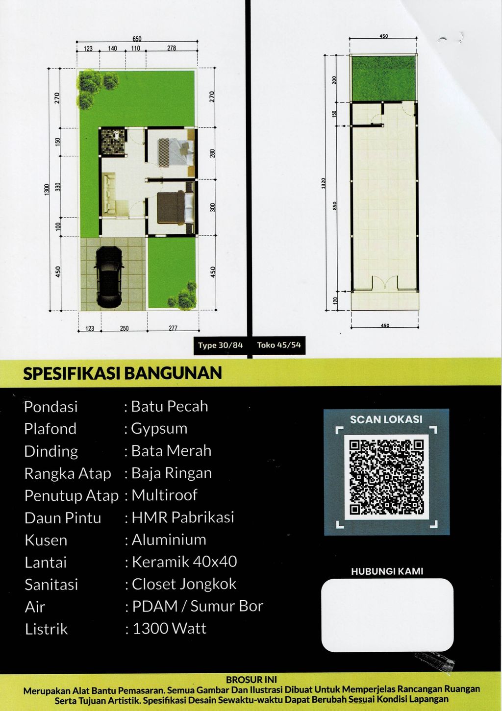 foto denah rumah tipe 30/84 perumahan CITRA HARMONI