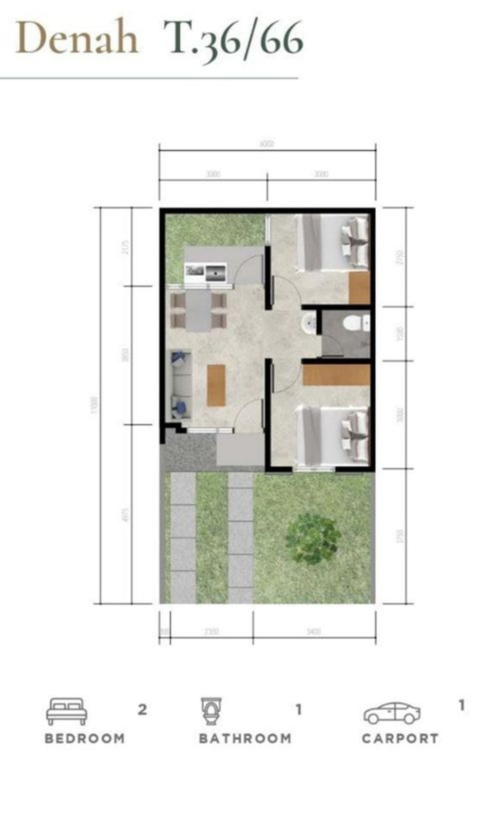 foto denah rumah tipe 36/66 perumahan BRITANIA BEKASI (TAHAP 2)