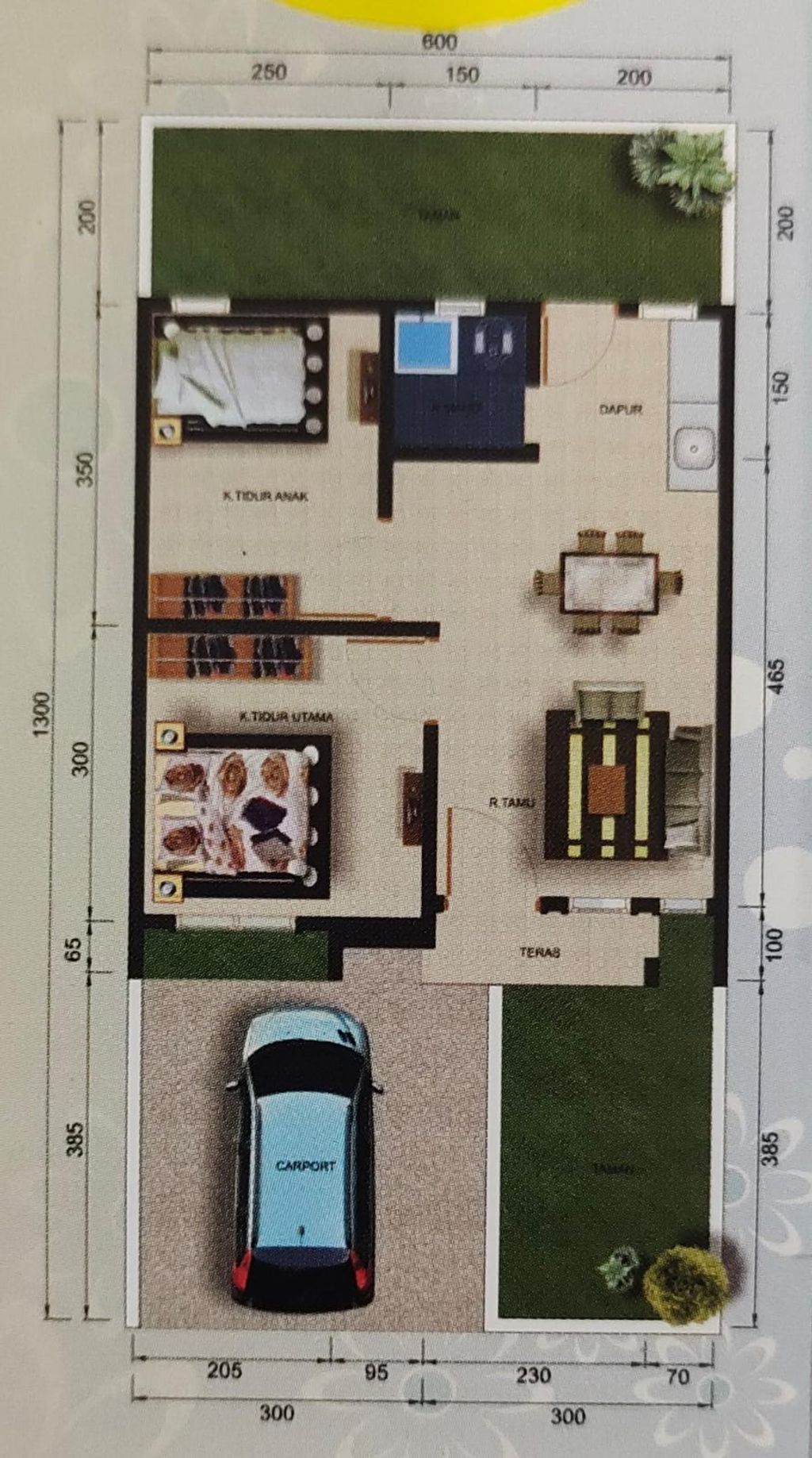 foto denah rumah tipe 36/78 perumahan De City Residence