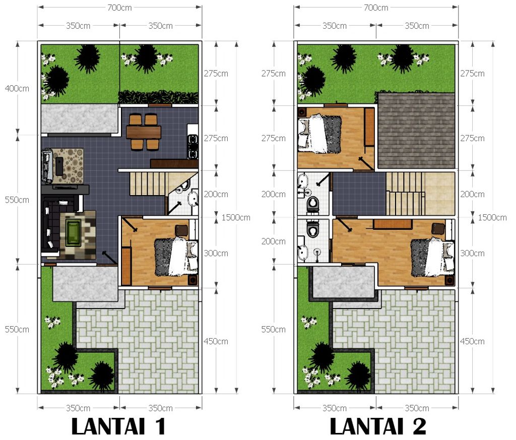 foto denah rumah tipe Fillicium perumahan Taman Asoka Asri Cluster Delonix