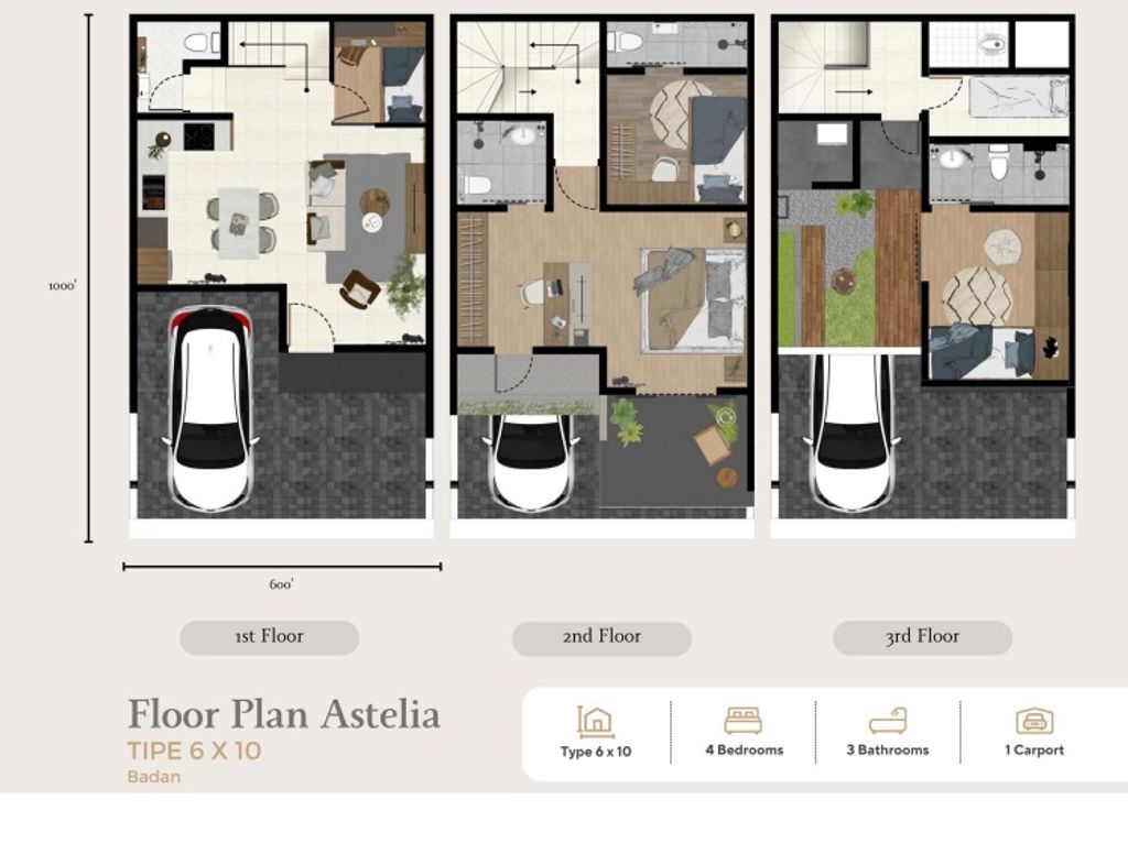 foto denah rumah tipe A7 perumahan The Astelia