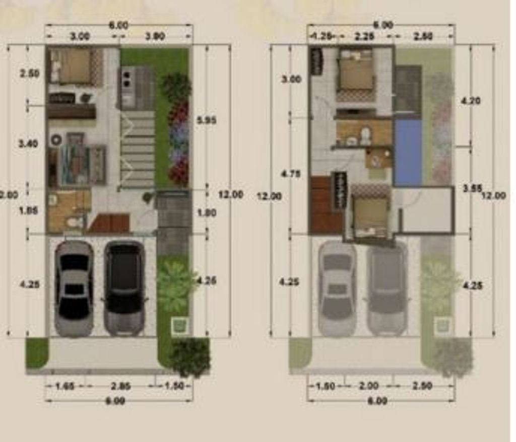 foto denah rumah tipe 58/72 perumahan KARTIKA RESIDENCE THN 2024