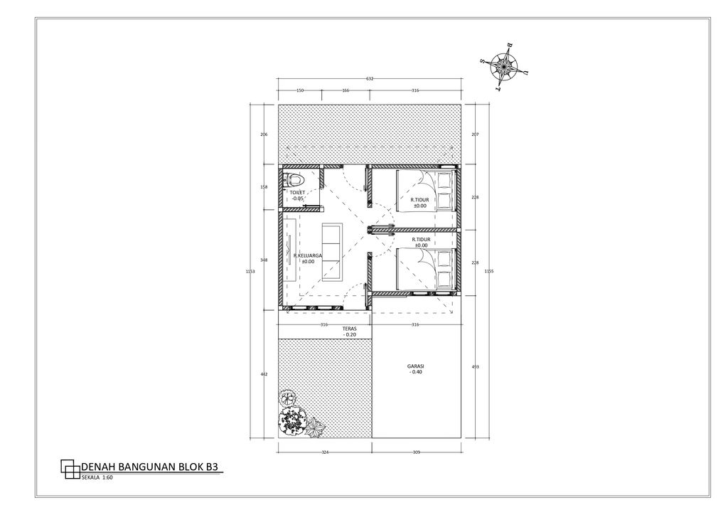 foto denah rumah tipe 30/72 SF perumahan KRISNA GRAHA KEROBOKAN 4