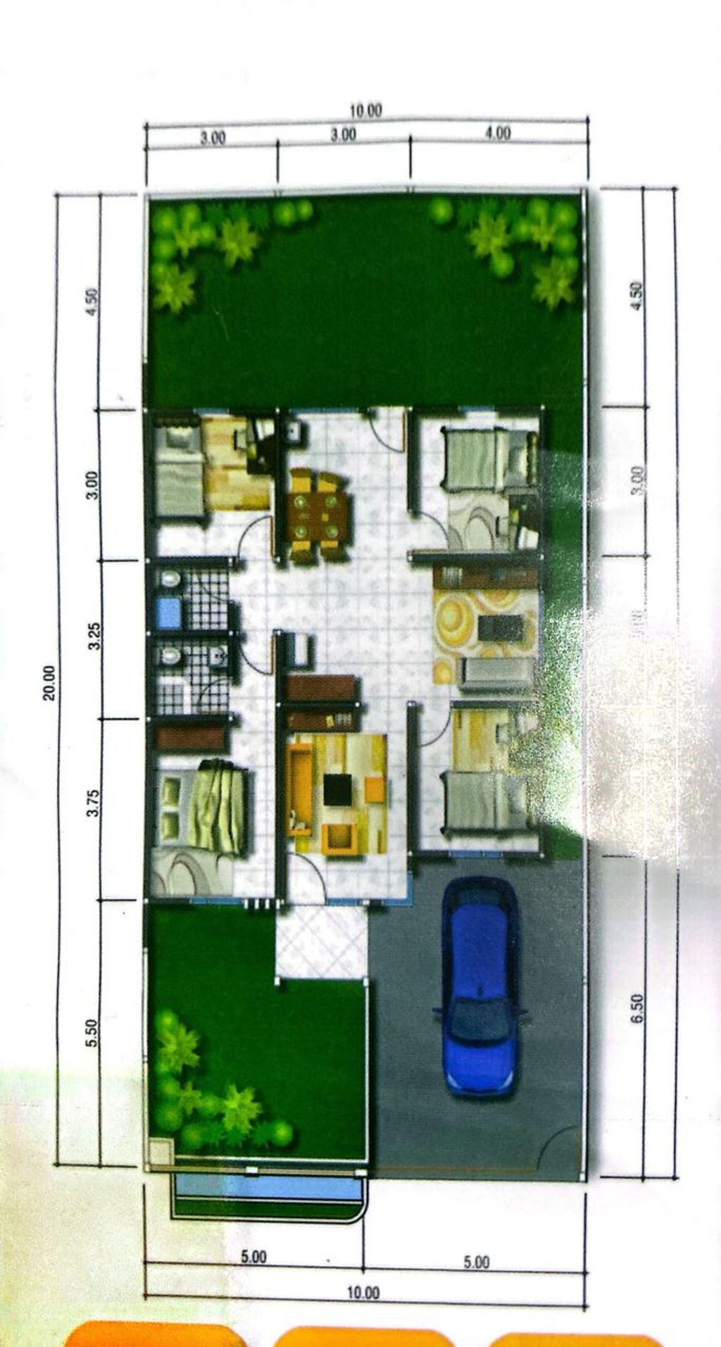 foto denah rumah tipe 90/200 perumahan GRAHA MARINA SWAVENIA