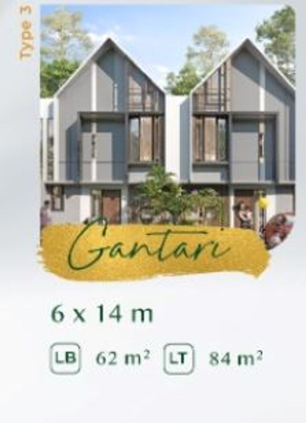 foto denah rumah tipe 62/84 perumahan KARTIKA RESIDENCE JUNI 2024