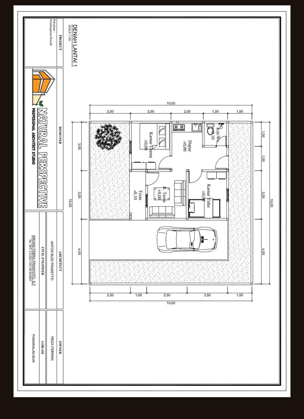 foto denah rumah tipe 36 perumahan Borneo Land Property