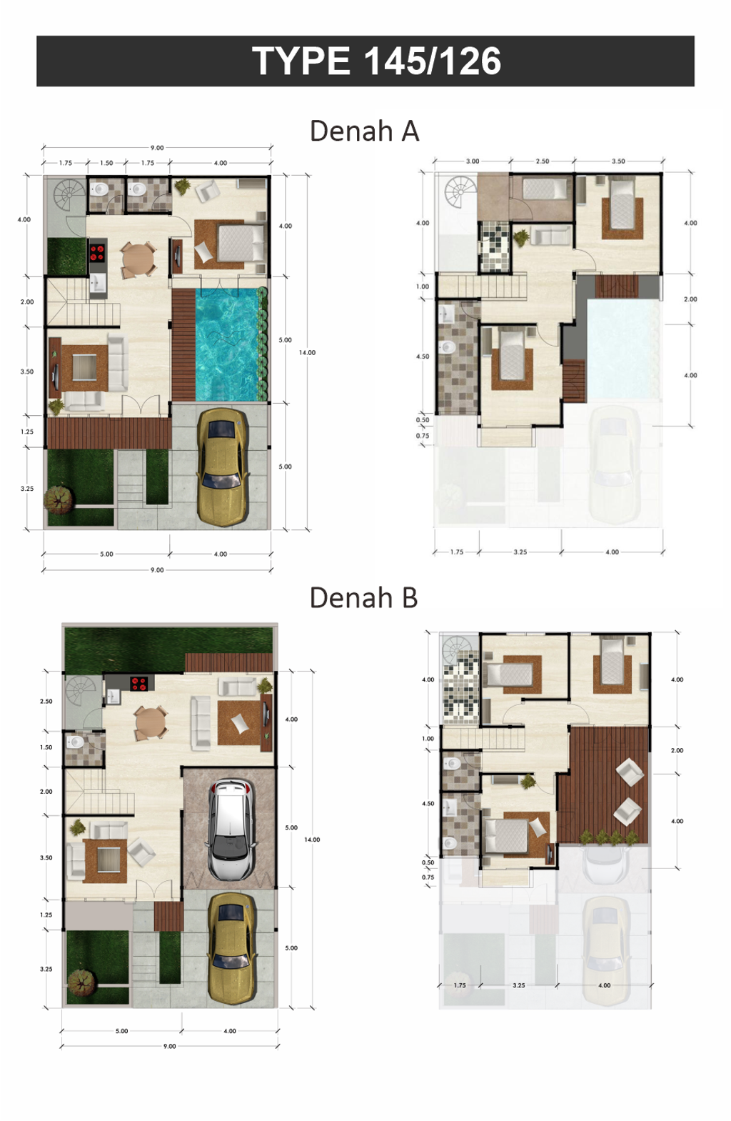 foto denah rumah tipe 145 perumahan Lavali Privileges
