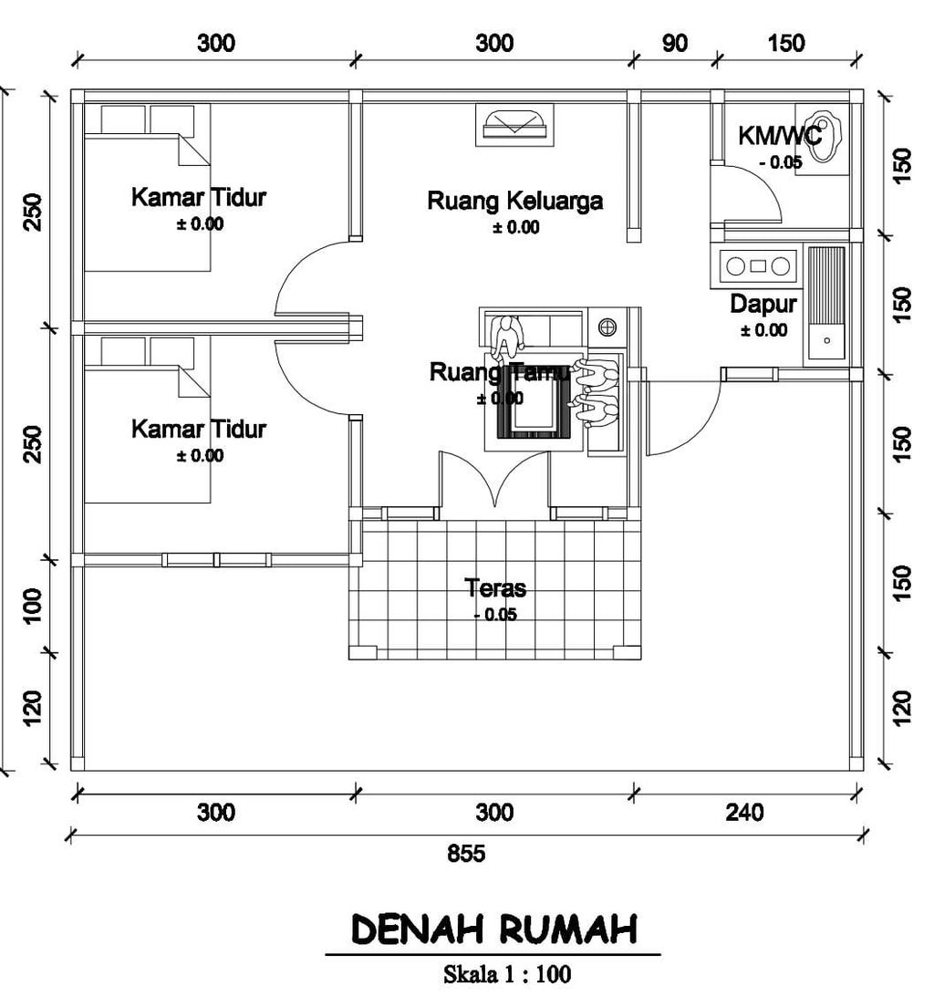 foto denah rumah tipe 36 perumahan GRIYA AIRLANGGA INDAH