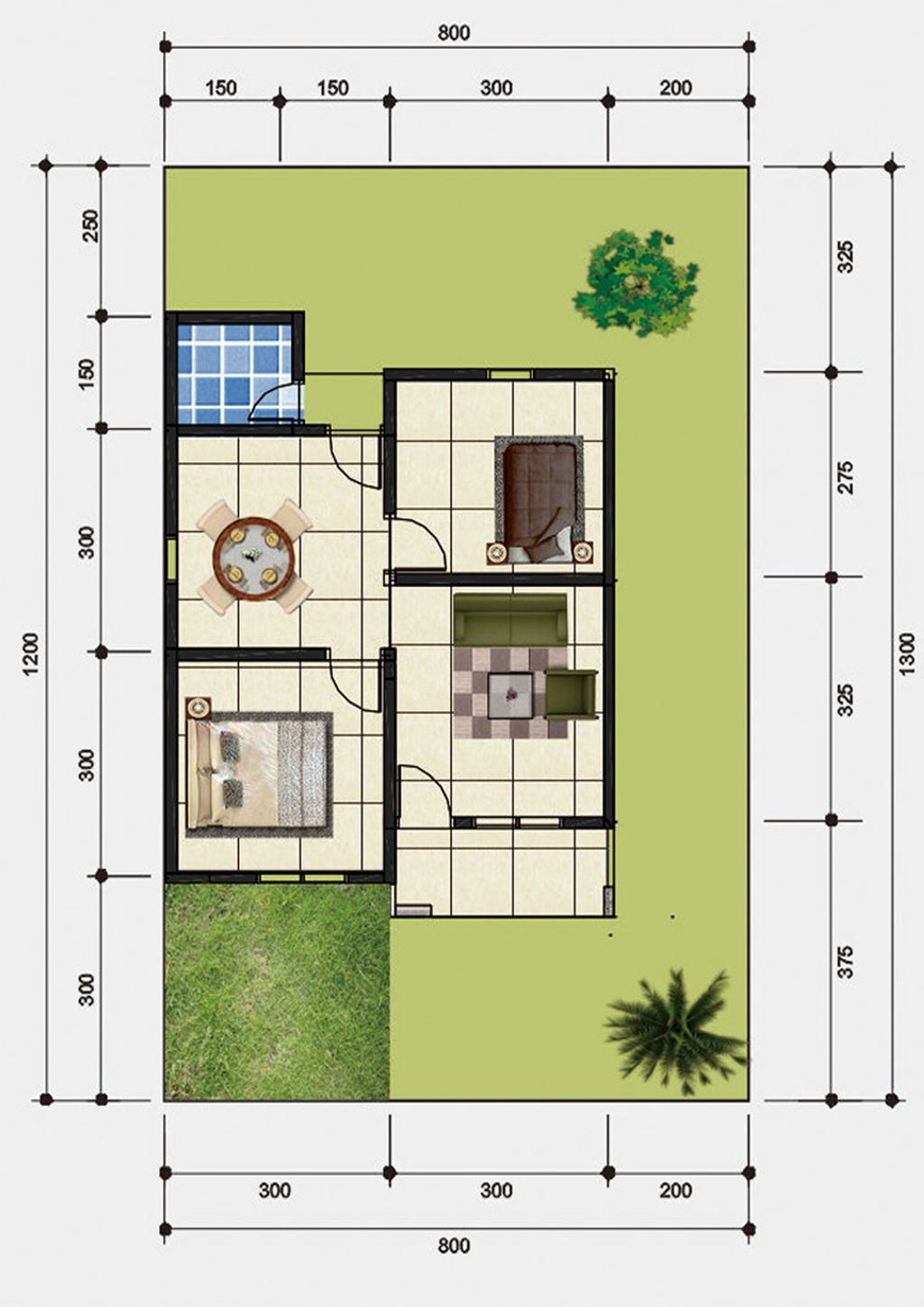 foto denah rumah tipe 36 perumahan SUNRISE GARDEN