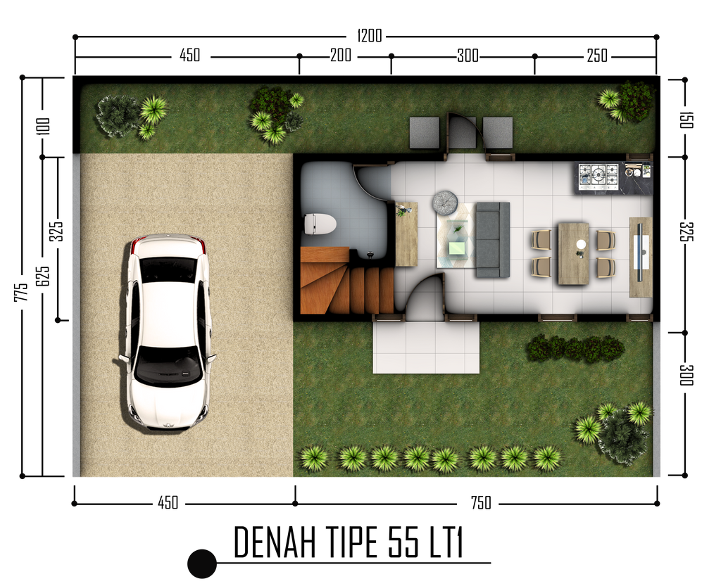 foto denah rumah tipe FLYER PLUS (A) 440.000.000 perumahan VICTORY LAND