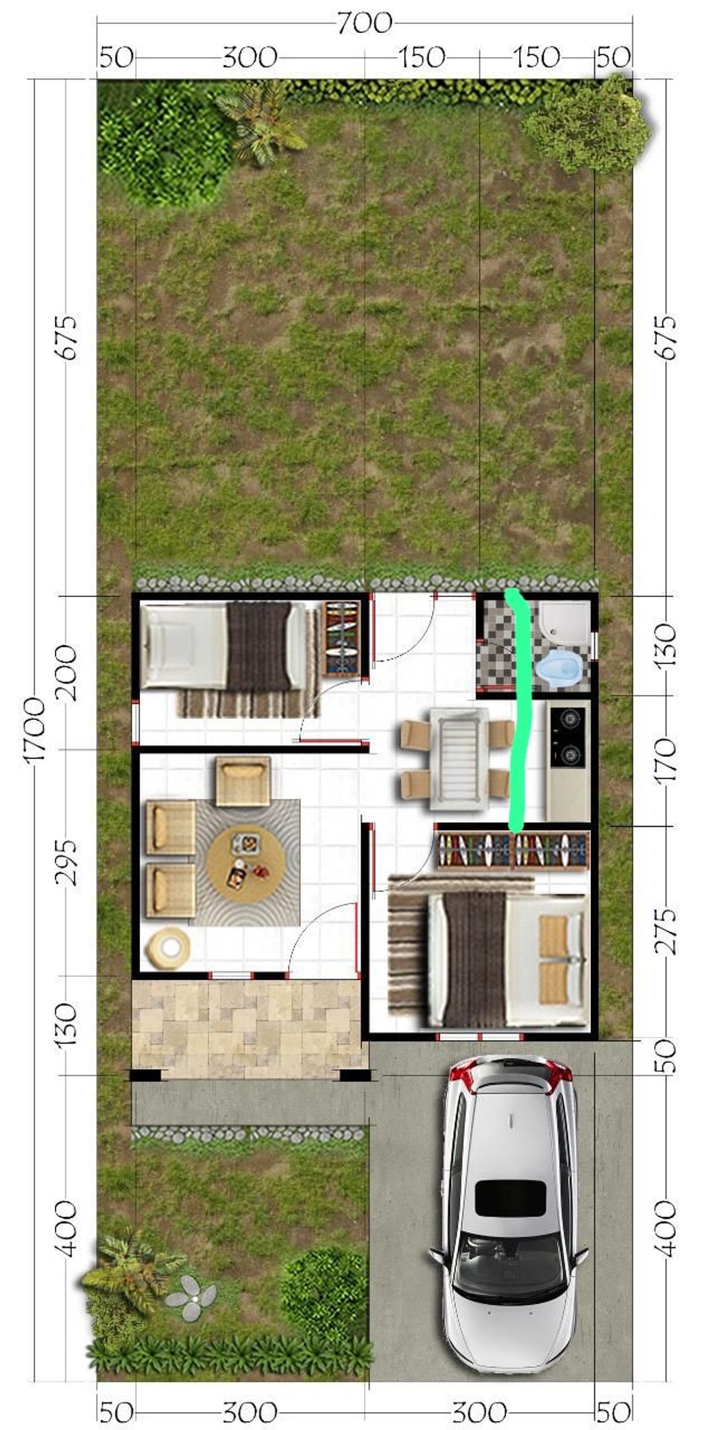 foto denah rumah tipe 36 perumahan Safir Indah Residence